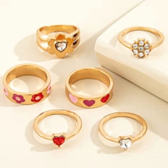 6PC Gold Stackable Ring Set - Picture 4 of 4